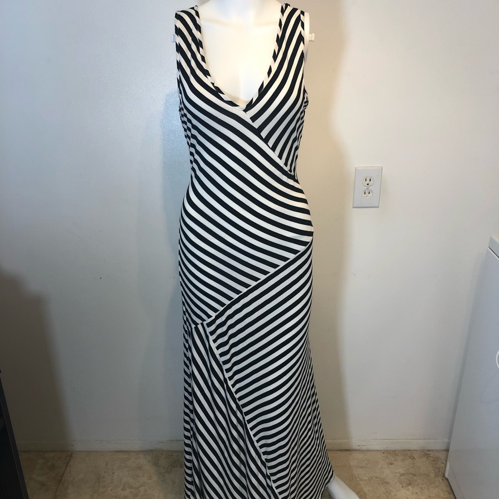 Super Flattering Striped Tank Maxi Dress